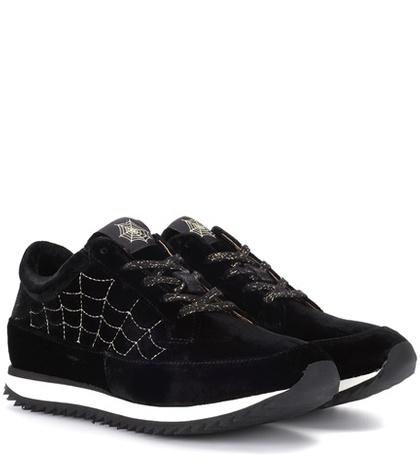 Charlotte Olympia Work It Velvet Platform Sneakers