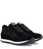 Charlotte Olympia Work It Velvet Platform Sneakers