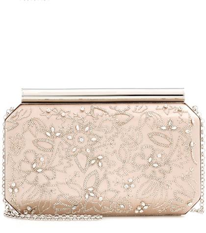 Oscar De La Renta Beaded Satin Clutch