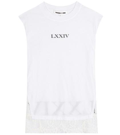 Mcq Alexander Mcqueen Lace-trimmed Cotton Sleeveless Top
