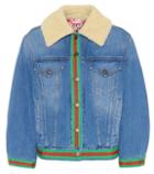 Gucci Denim Jacket With Faux Shearling