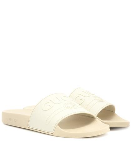 Saint Laurent Logo-embossed Slides