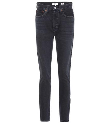Re/done High Rise Ankle Zip Skinny Jeans