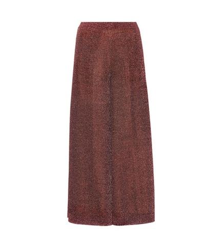 Prada Metallic Knit Wide-leg Trousers