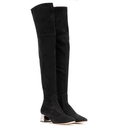 Oscar De La Renta Over-the-knee Embellished Suede Boots