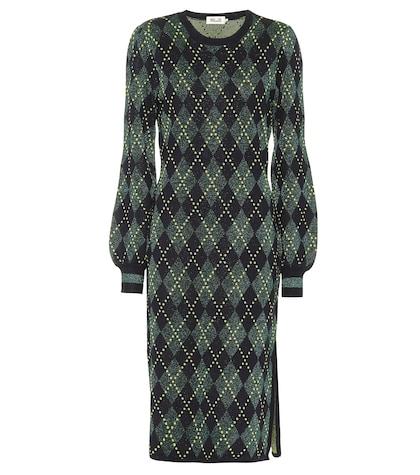 Saint Laurent Chana Argyle Midi Dress