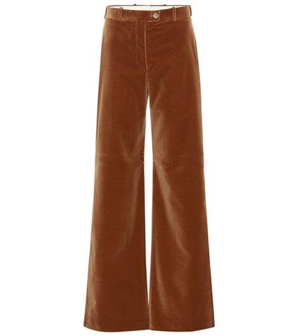 Acne Studios High-rise Flared Velvet Pants