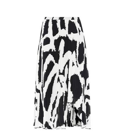 Proenza Schouler Printed Plissé Midi Skirt