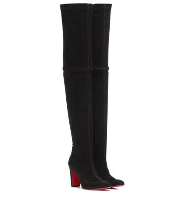 Christian Louboutin Kiss Me Gena 85 Suede Over-the-knee Boots
