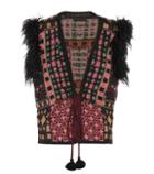 Joseph Faux-fur Trimmed Crochet Waistcoat