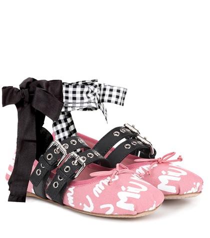 Roger Vivier Buckle-embellished Printed Ballerinas