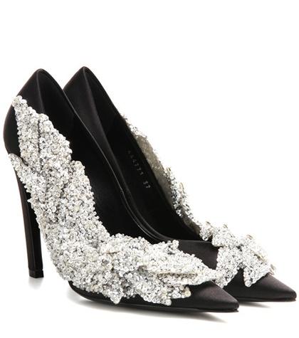 Balenciaga Embellished Satin Pumps