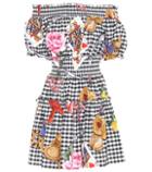Dolce & Gabbana Checked Off-the-shoulder Minidress