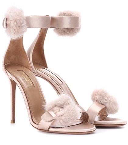 Aquazzura Sinatra 105 Fur-trimmed Sandals