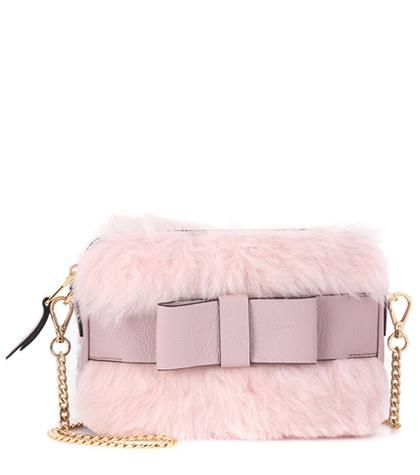 Dolce & Gabbana Fur And Leather Shoulder Bag