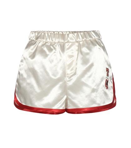 T By Alexander Wang Satin Shorts With Appliqué
