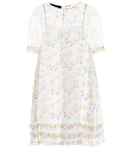 Rochas Lace-trimmed Silk Dress