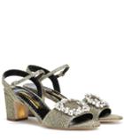 Rupert Sanderson Opal Embellished Lamé Sandals