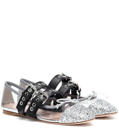 Lele Sadoughi Glitter Ballet Flats