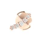 Stone Paris Line Button 18kt Rose Gold Diamond-encrusted Earring