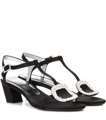 Roger Vivier Chips Embellished Satin Sandals