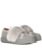 Max Mara Mink-trimmed Cashmere Sneakers