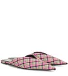 Balenciaga Knife Checked Wool Slippers