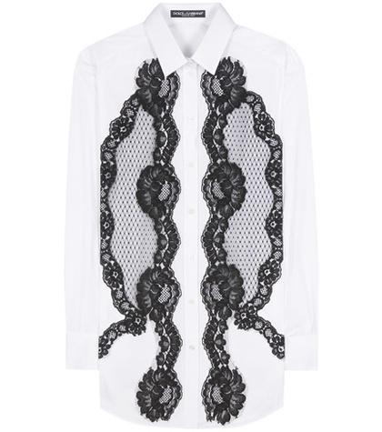 Dolce & Gabbana Lace-panelled Cotton Shirt