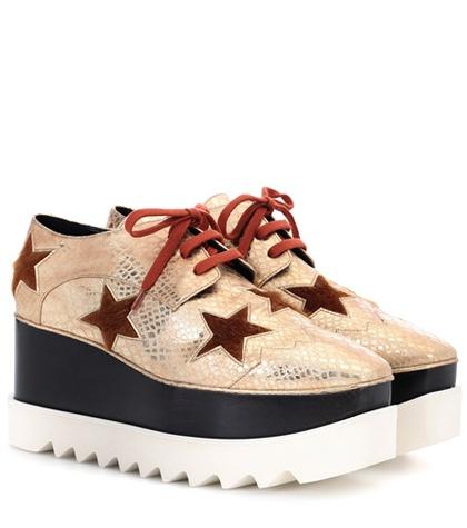 Stella Mccartney Elyse Metallic Faux-fur Derby Shoes