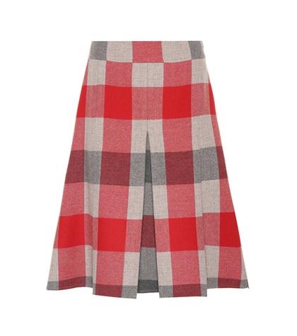 Bottega Veneta Checked Wool And Cashmere Skirt