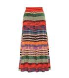 Prada Striped Metallic Knitted Skirt