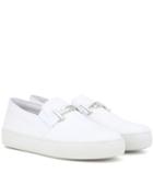 Tod's Sportivo Double T Leather Slip-on Sneakers