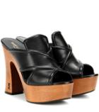 Saint Laurent Clog 80 Leather Platform Sandals