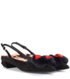 Fendi Embellished Suede Sandals