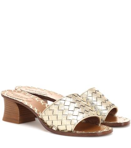 Miu Miu Ravello Intrecciato Leather Sandals