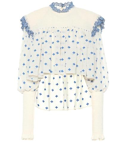 Philosophy Di Lorenzo Serafini Shirred Cheesecloth Blouse