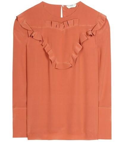Gianvito Rossi Ruffled Silk Blouse