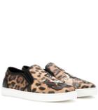 Dolce & Gabbana Printed Leather Slip-on Sneakers
