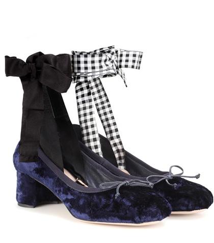 Miu Miu Velvet Ballerina Pumps