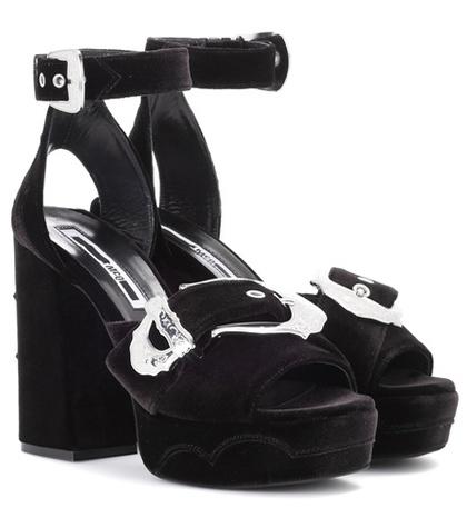 Mcq Alexander Mcqueen Velvet Platform Sandals