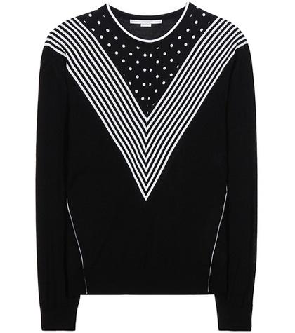 Stella Mccartney Virgin Wool And Printed Silk Sweater