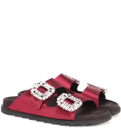 Roger Vivier Slidy Viv Satin Slides