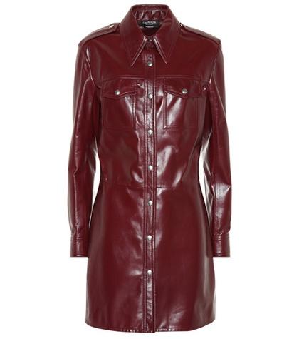 Calvin Klein 205w39nyc Leather Shirt Dress