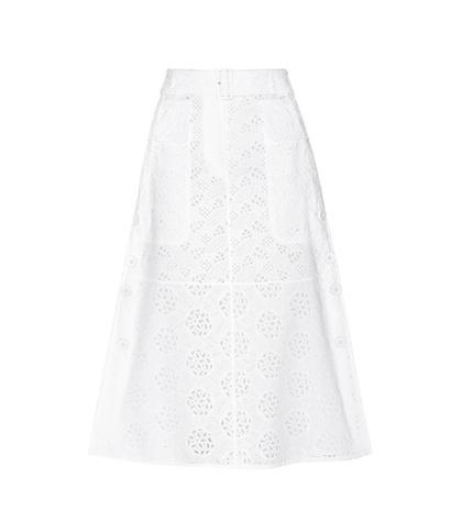 Burberry Cotton-blend Broderie Anglaise Skirt