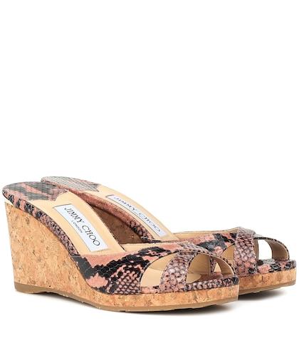 Ancient Greek Sandals Almer 80 Snake-effect Leather Sandals