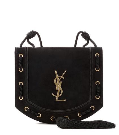 Saint Laurent Monogramme Medium Suede Satchel