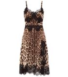 Tibi Lace-trimmed Silk-blend Dress
