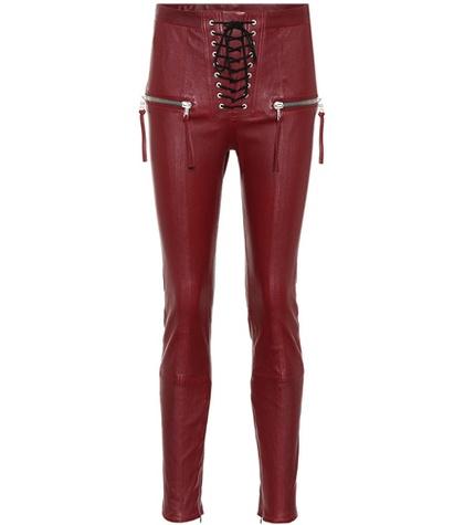 Unravel Lace-up Leather Pants