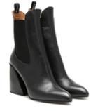 Chlo Wave Leather Ankle Boots