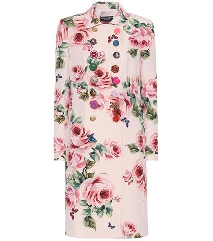 Dolce & Gabbana Floral-printed Wool And Silk Coat